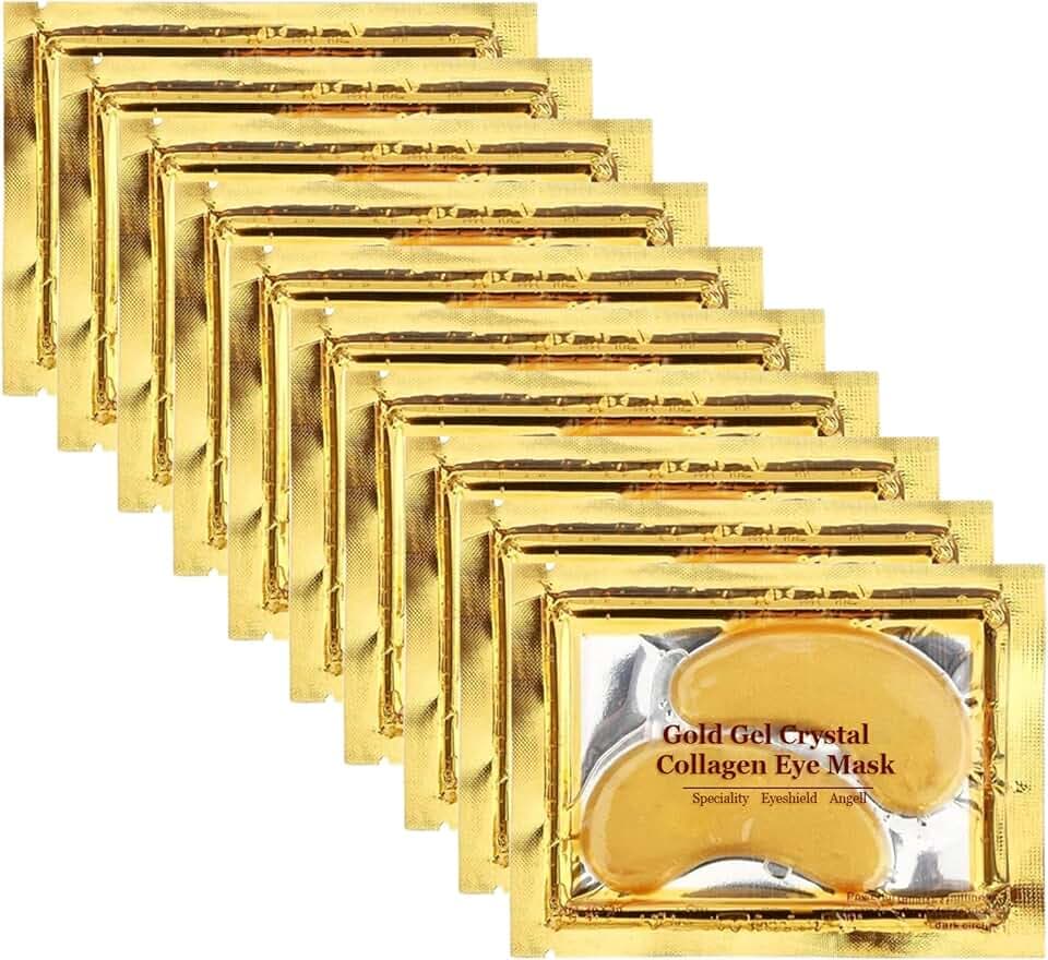 Permotary 30 Pairs 24K Gold Gel Crystal Collagen Eye Pads, Under Eye Mask for Moisturizing,Fine Lines, Dark Circles& Puffy Eyes Under Eye Patches, Gold