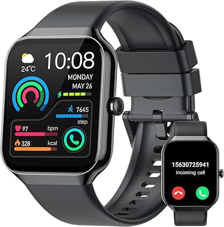 Smart Watch for Men Women, 1.96"HD 2025 New Smartwatches (Answer/Make Call) with Heart Rate/Sleep Monitor/Pedometer, Fitness Tracker Watch 113+ Sport Mode IP68 Waterproof Step Counter for Android iOS