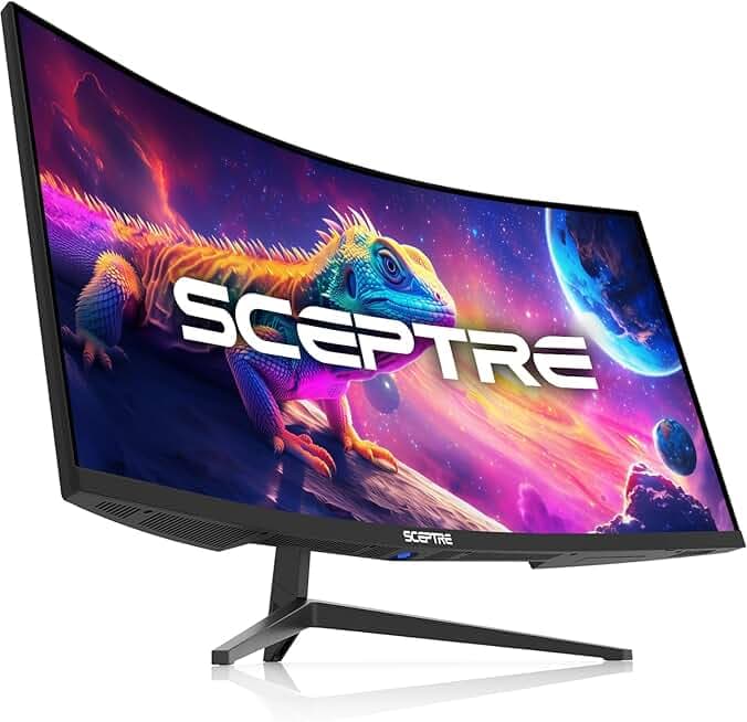 Sceptre New Curved 34-inch Gaming Monitor 3440 x 1440 180Hz 1500R DP x2 HDMI x2 Build-in Speakers Machine Black 2026