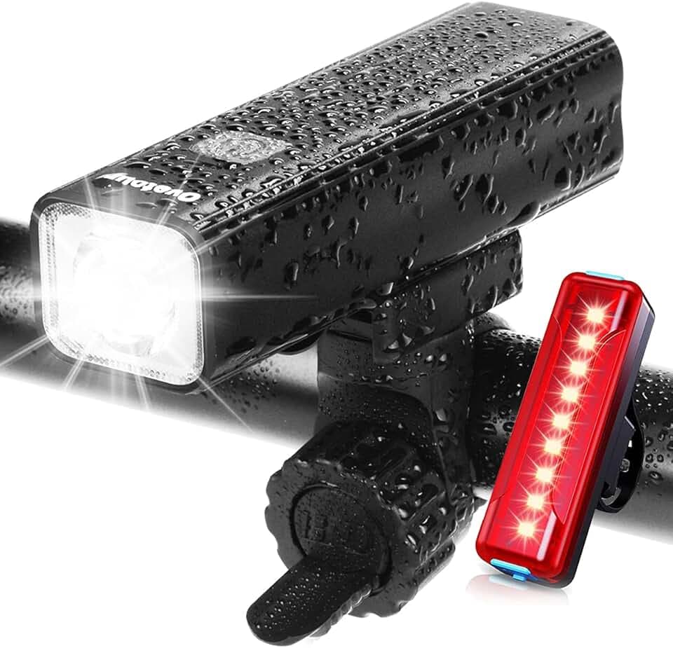 USB Rechargeable Bike Light,4000mAh Battery with Power Bank Function,Super Bright Bicycle Front Headlight and Back Taillight,5 Light Modes,for Road Mountain Cycling