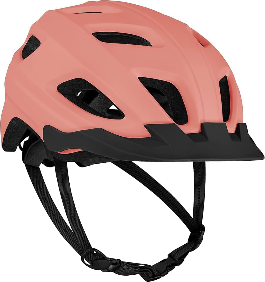 Lennon Bike Helmet with LED Safety Light Adjustable Dial & Removable Visor