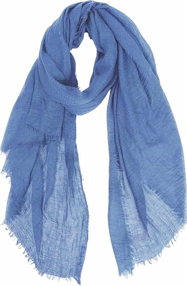 Cotton Blend Crinkle Vintage Soft Scarf with Fringed Edges,linen scarf,shawl,travel scarf