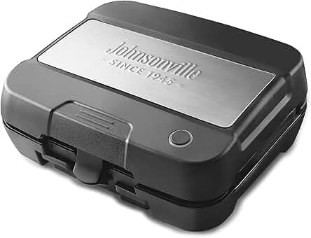 Johnsonville Sizzling Sausage Grill Plus, Indoor Electric Grill, 3 in 1 Design BTG-500 Dinner Sausage, Breakfast Links and Patties, Easy to Use, Brats, 4th of July Grilling