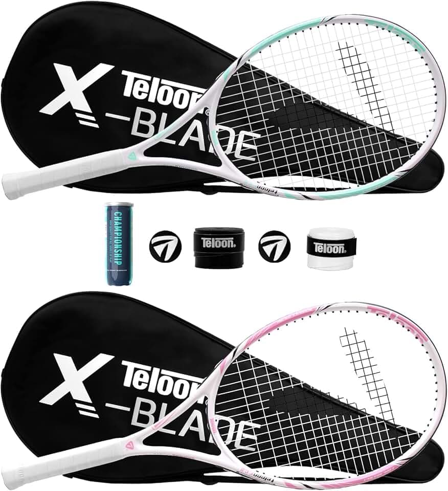 Teloon Tennis Rackets for Adults 2 pcs Recreational -27 inch Tennis Racquet for Men and Women College Students Beginner Tennis Racket.…