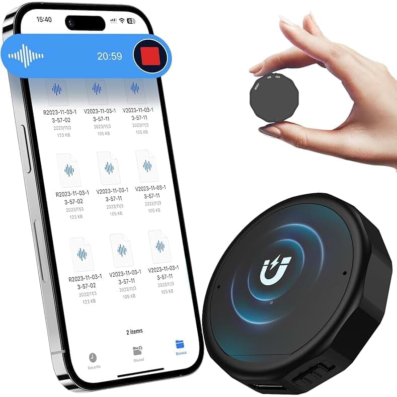 136GB Magnetic Voice Activated Recorder - Mulukusion 9800H Storage Voice Recorder with AI-Intelligent DSP 4.0 Noise Reduction, MP3 Records Recording Device for Lectures, Interviews, Meetings