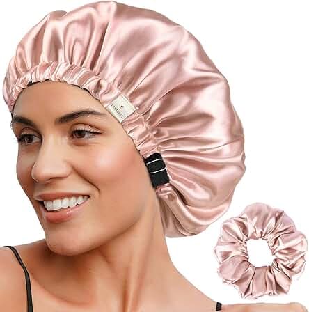 YANIBEST Adjustable Silk Bonnet Double Layer Satin Bonnet Hair Bonnet for Sleeping Bonnets for Women Hats Curly Natural Hair
