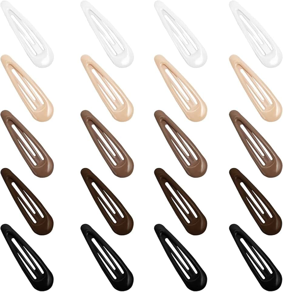 Snap Hair Clips for Women Water Drop Non Slip Hair Barrettes Heavy Coated Metal Hair Clips Accessory Mixed Color 20 PCS 1.89"