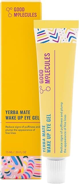 Good Molecules Yerba Mate Wake Up Eye Gel - Hydrating Under Eye Gel Cream with Hyaluronic Acid and Caffeine - Target Dark Circles and Puffiness - Skin Care for Face