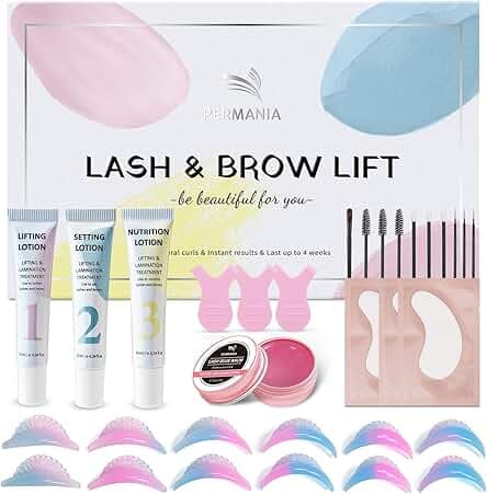 PERMANIA Lash Lift Kit, Tube Design Easy to Apply Brow Lamination Kit, for Natural Results Instant Lifting & Curling with Detailed Instruction (with Glue Balm)