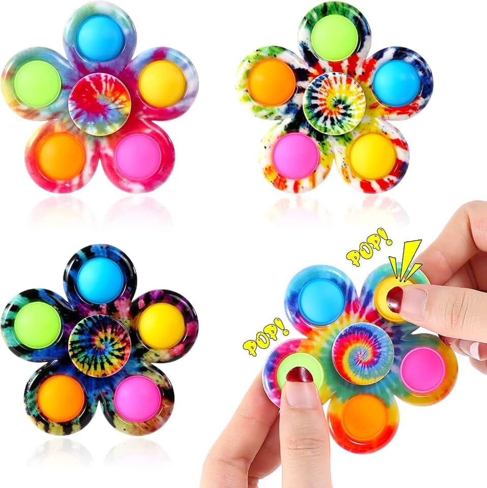 Fidget Spinner Bulk 4 Pack, Sensory Fidget Toys for Kids Adults, Fidget Spinners Anxiety Stress Relief, ADHD Autism Products for Girls Boys, Birthday Party Favors Goodie Bag Stuffers Classroom Prizes