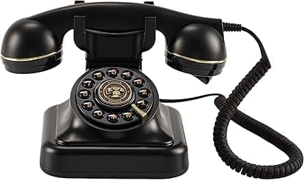 Retro Landline Telephone, Old Phone with Ringer Control & Redial, Black Old Phones, Vintage Corded Desk Old Telephone, Retro Phones for Landline, Old Fashioned Phone with Cord
