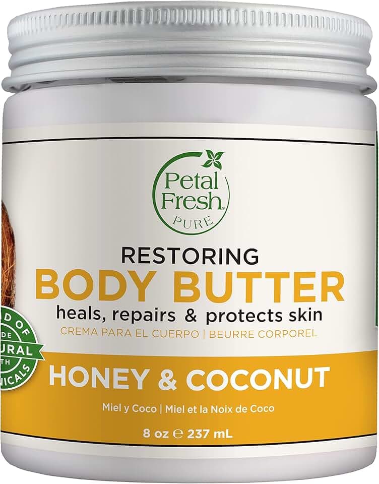 Petal Fresh Pure, Restoring Body Butter, Heals, Repairs & Protects Skin with Honey & Coconut Oil, 8 Fl oz