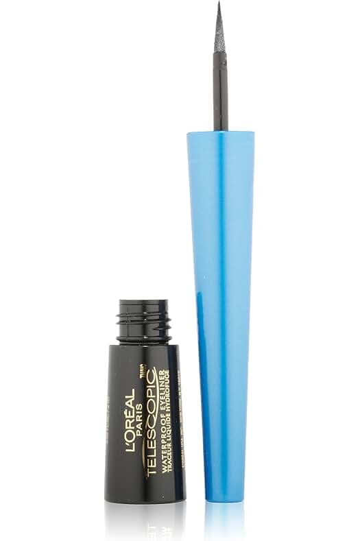 L'Oreal Paris Telescopic Precision Liquid Waterproof Eyeliner, Black, 0.08 Oz