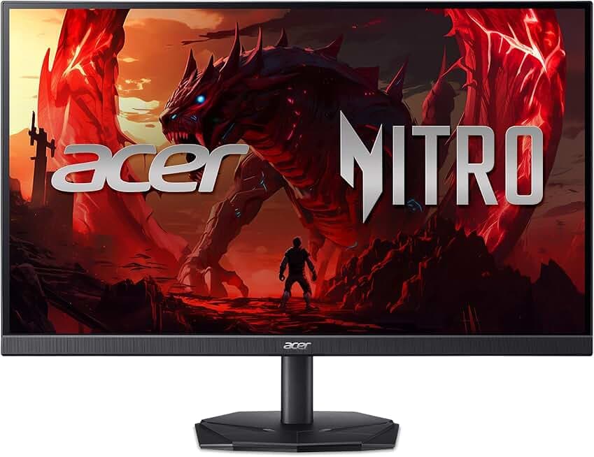 acer Nitro 27 Inch Full HD 1920 x 1080 ZeroFrame Design Gaming IPS Monitor | AMD FreeSync Premium | 200Hz Refresh | Up to 0.5ms | 1 x Display Port 1.2 and 2 x HDMI 2.0 Ports | KG271 X1biip