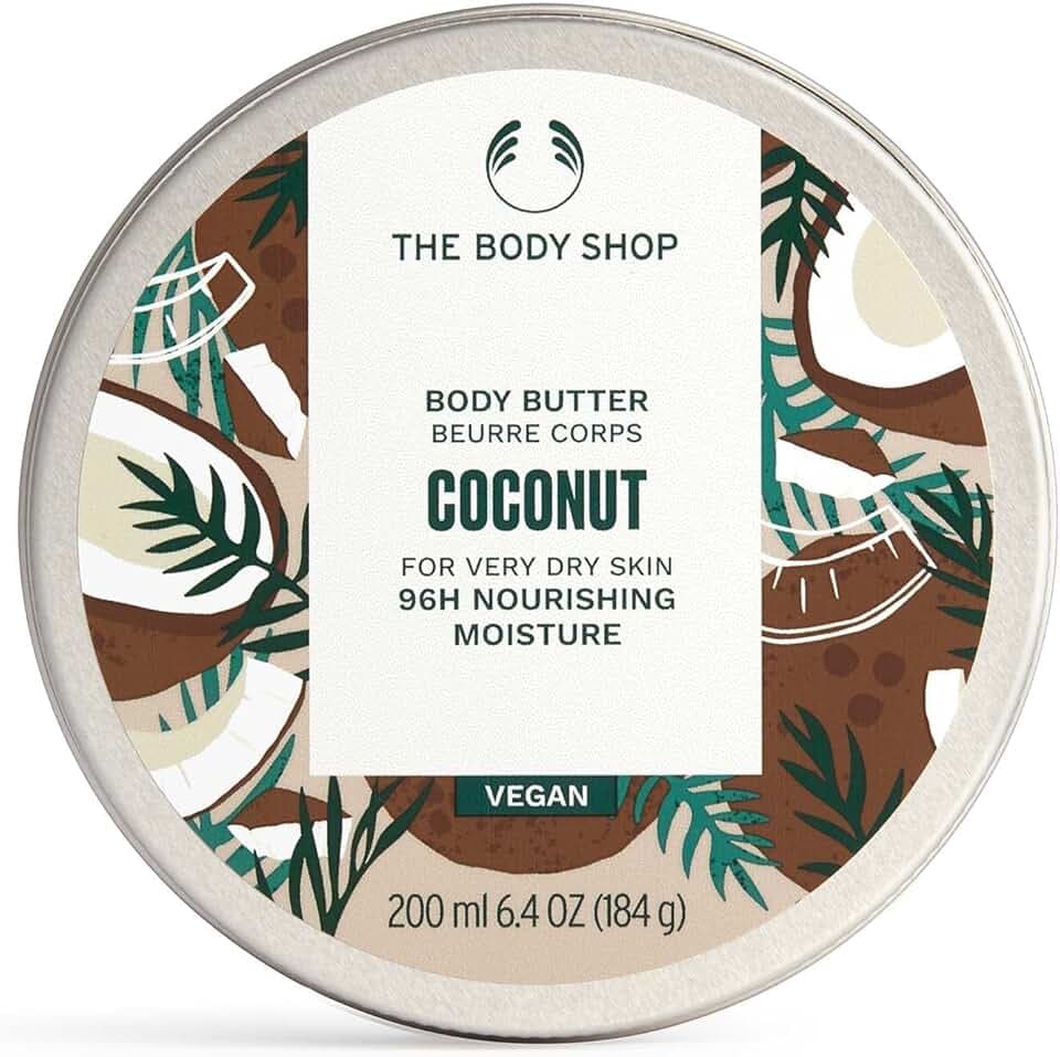 The Body Shop Coconut Body Butter – Nourishing & Moisturizing Skincare for Very Dry Skin – Vegan – 6.4 Oz
