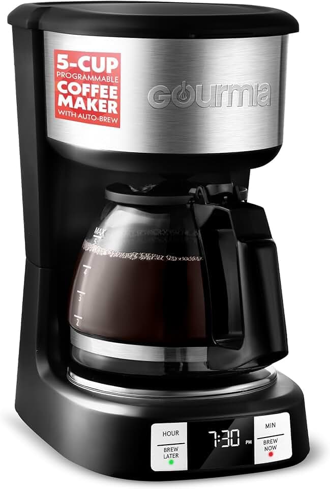 Gourmia GCM3518 5-Cup Programmable Drip Coffee Maker