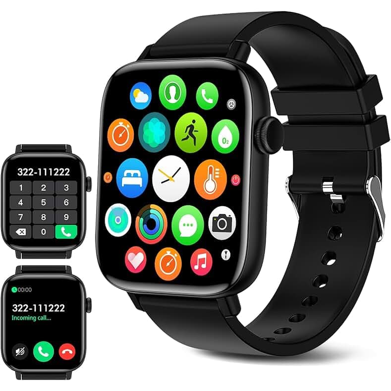 Smart Watch for Android iPhone, 1.9" Fitness Tracker with (Answer/Make Calls) IP 67 Waterproof Sport Digital Watches, Blood Pressure Heart Rate Monitor Step Counter Sleep Tracker