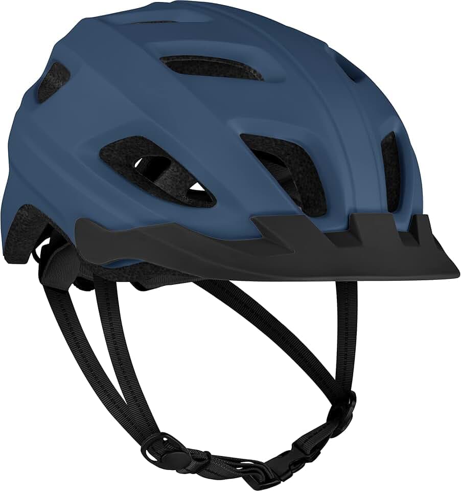 Lennon Bike Helmet with LED Safety Light Adjustable Dial & Removable Visor