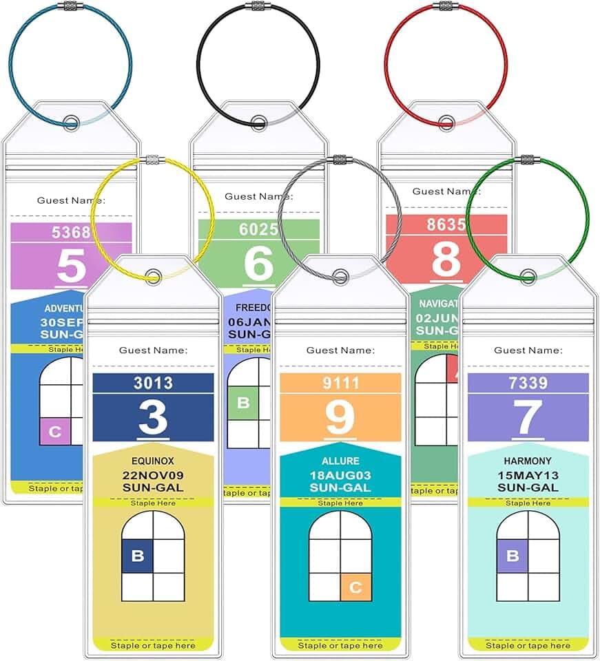 Cruise Luggage Tag Holder for Royal Caribbean Ships and Celebrity, 6Pack Clear Tags Cruise Travel Essentials for 2025-2026