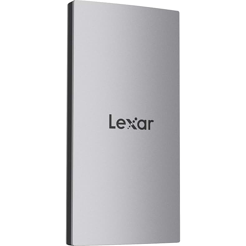 Lexar 2TB ES3 Portable SSD, Up to 1050MB/s Read & 1000MB/s Write, Compatible with PC & Mac, Tablets & iPad, External Solid State Drive, Silver (LES3XXX002T-RNSAU)