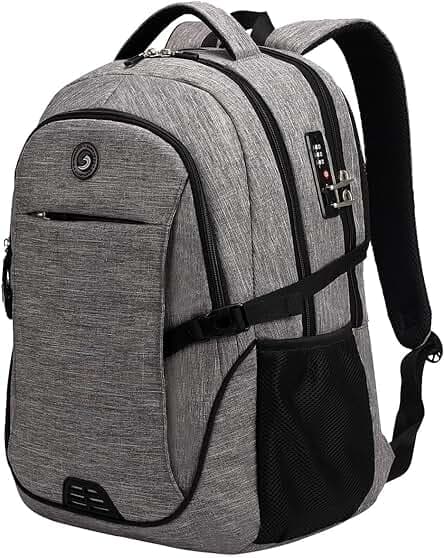 SHRRADOO Anti Theft Laptop Backpack Travel Backpacks with usb Charging Port for Women Men College Backpack Computer Bag Fits 17 Inch Laptop,Black