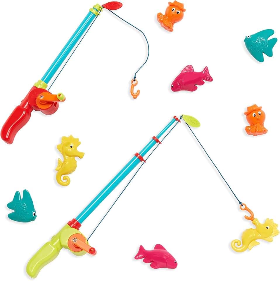 B. toys- Little Fisher's Kit- WaterPlay- Magnetic Fishing Play set for Kids- Fishing Game – 2 Fishing Rods & 8 Sea Animals – Water Toys for Bath, Pool- 3 years +