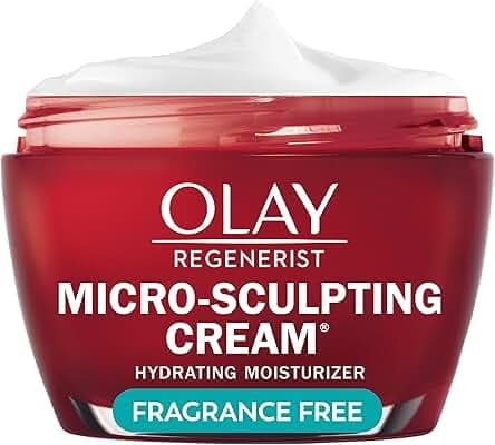 Olay Face Moisturizer, Regenerist Micro-Sculpting Cream for Women, Fragrance-Free - Hydrating, Anti-Aging, Anti-Wrinkle, Firming Skin Care - Hyaluronic Acid, Niacinamide, Amino Peptides, 1.7 Oz