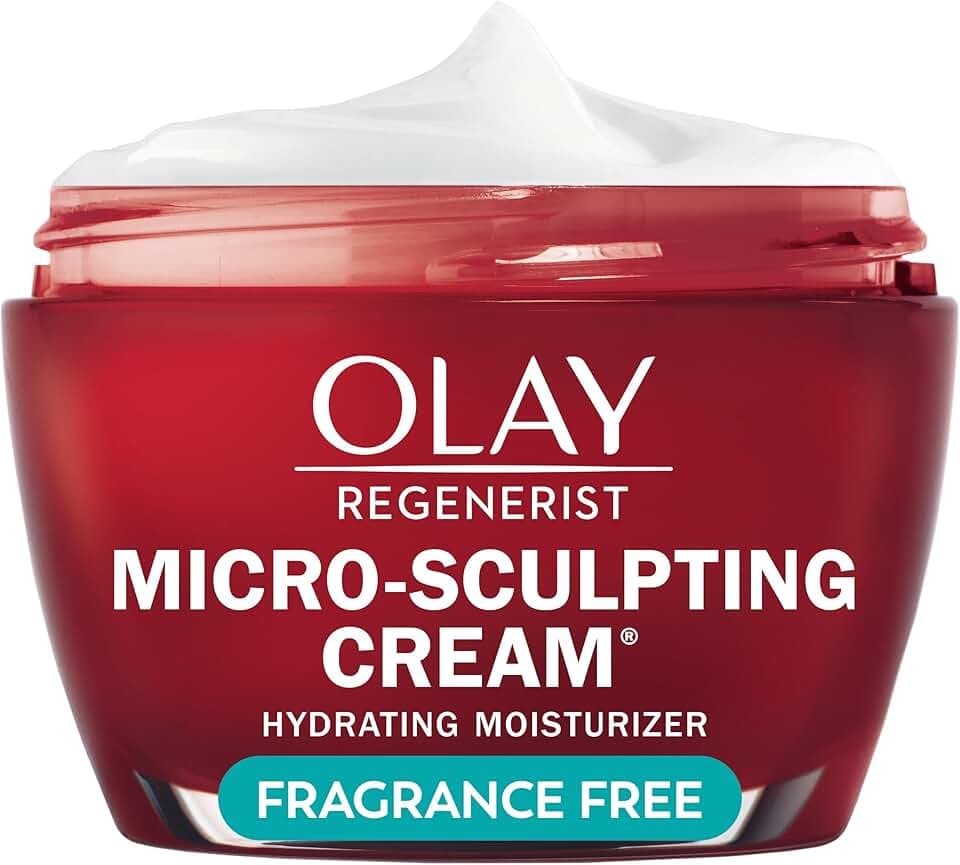 Olay Face Moisturizer, Regenerist Micro-Sculpting Cream for Women, Fragrance-Free - Hydrating, Anti-Aging, Anti-Wrinkle, Firming Skin Care - Hyaluronic Acid, Niacinamide, Amino Peptides, 1.7 Oz