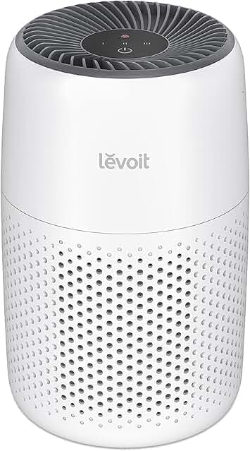 LEVOIT Air Purifiers for Bedroom Home, 3-in-1 Filter Cleaner with Fragrance Sponge for Better Sleep, Filters Smoke, Allergies, Pet Dander, Odor, Dust, Office, Desktop, Portable, Core Mini-P, White