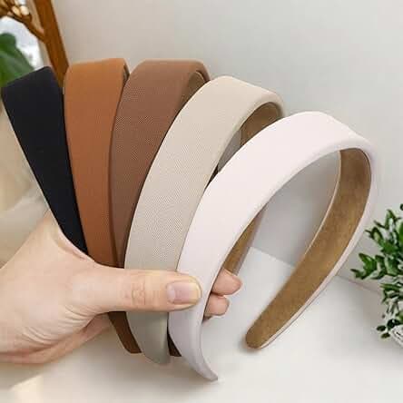 Headbands for Women, Wide Headband Trendy Non Slip Hair Bands Fashion Hard Head Hair Accessories for Girls Women Gifts (5Pcs)