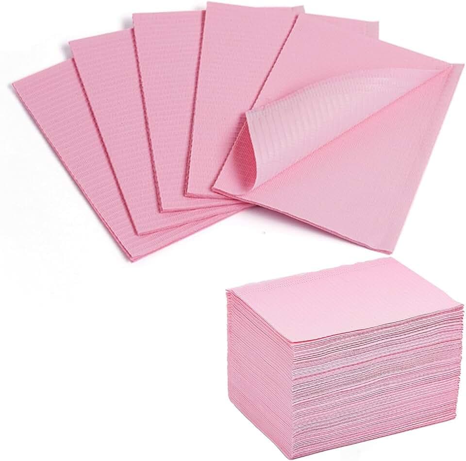 Makartt Disposable Nail Mats: 50Pcs Pink Fordable Nail Paper Towels for Table Acrylic Nail Practice Sheet 3 Ply Waterproof Nail Art Table Mats Clean Pads for Salon Manicure Tattoo