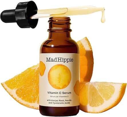 Mad Hippie Vitamin C Serum, Ultra-Hydrating with Hyaluronic Acid, Ferulic & Vitamin E, Anti-Aging, Glow Up Essentials, Cruelty-Free Skin Care, 1.02 Oz