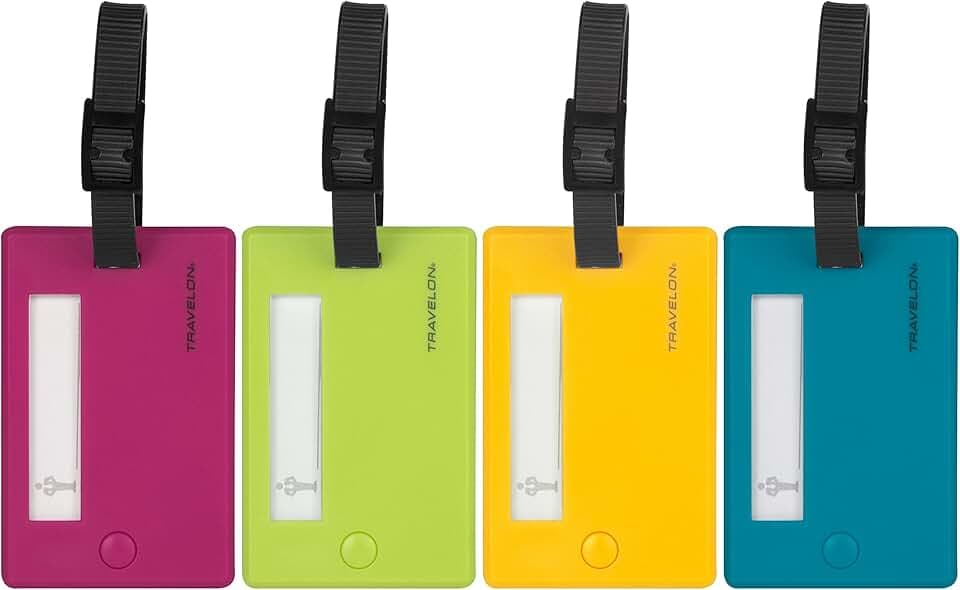 Travelon Travelon Set Of 4 Assorted Color Luggage Tags Luggage Tags, Assorted
