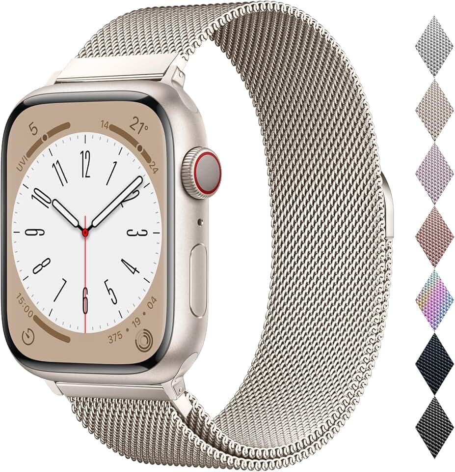 Original Stainless Steel Milanese Loop Compatible with Apple Watch Band 38mm 40mm 41mm 42mm 44mm 45mm 46mm 49mm