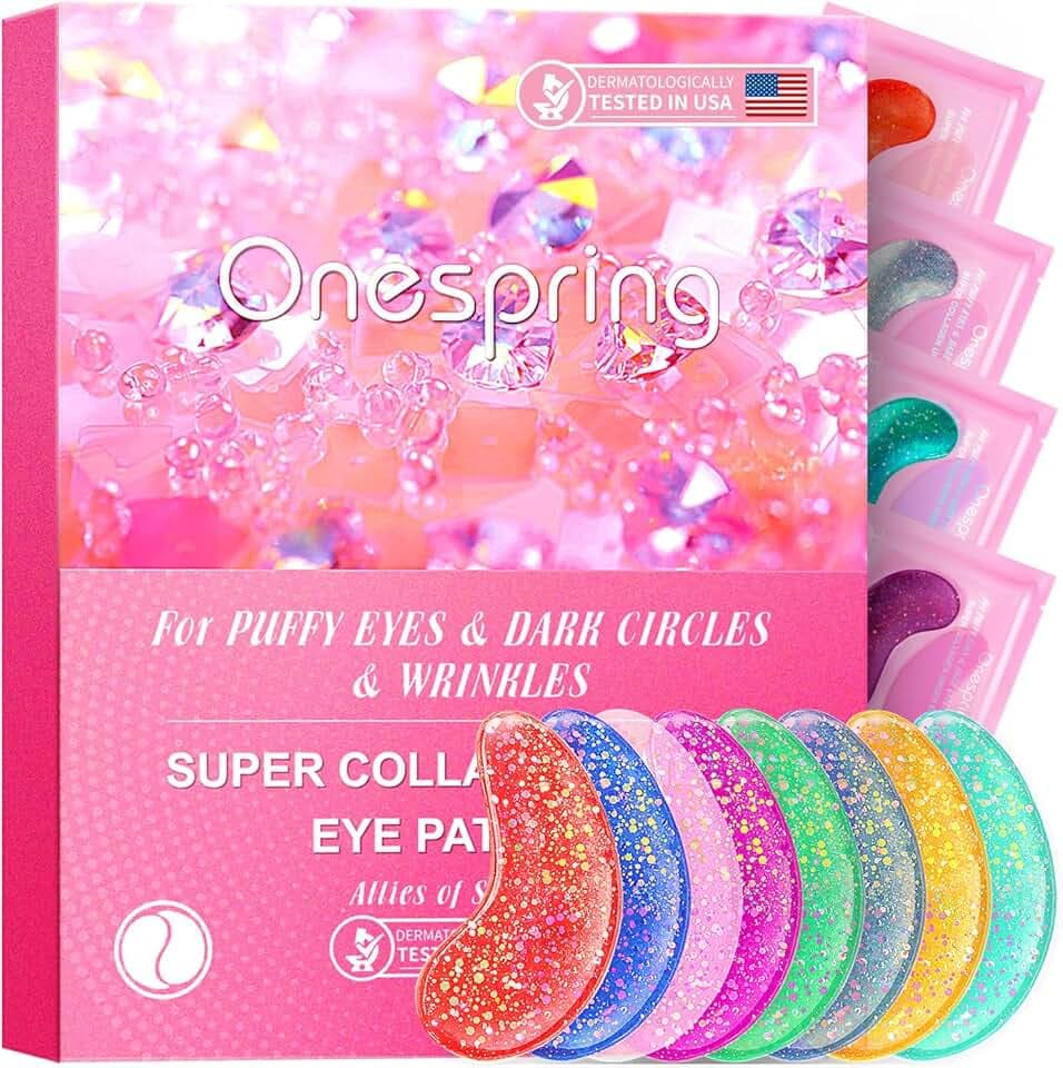 Under Eye Patches (24 Pairs) - Eye Gel Pads for Wrinkles, Puffy Eyes, Dark Circles, Eye Bags, Natural Collagen Eye Gels Pads, Under Eye Mask Patches for Refreshing, Revitalizing