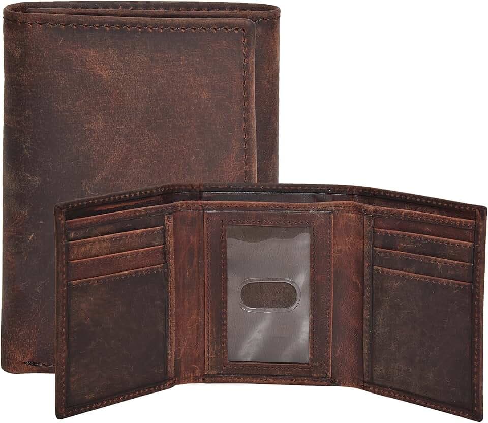 Slim RFID Leather Trifold Wallet for Men - Multi Credit Card Wallets & ID Holder Tri Fold Gift For Men