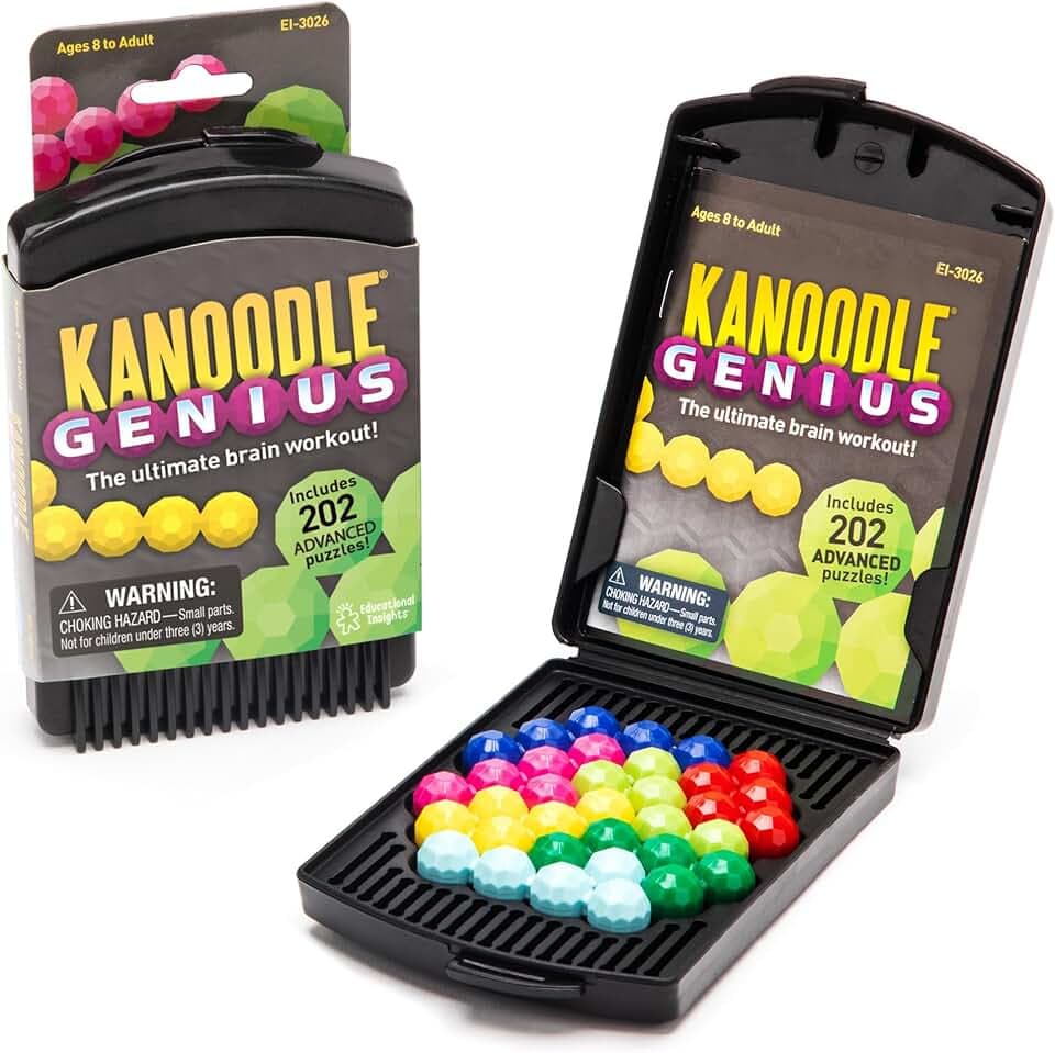 Educational Insights Kanoodle Genius 3-D Puzzle Brain Teaser Game For Adults, Teens & Kids, Over 200 Challenges, Easter Basket Stuffers for Kids, Gift for Ages 8+
