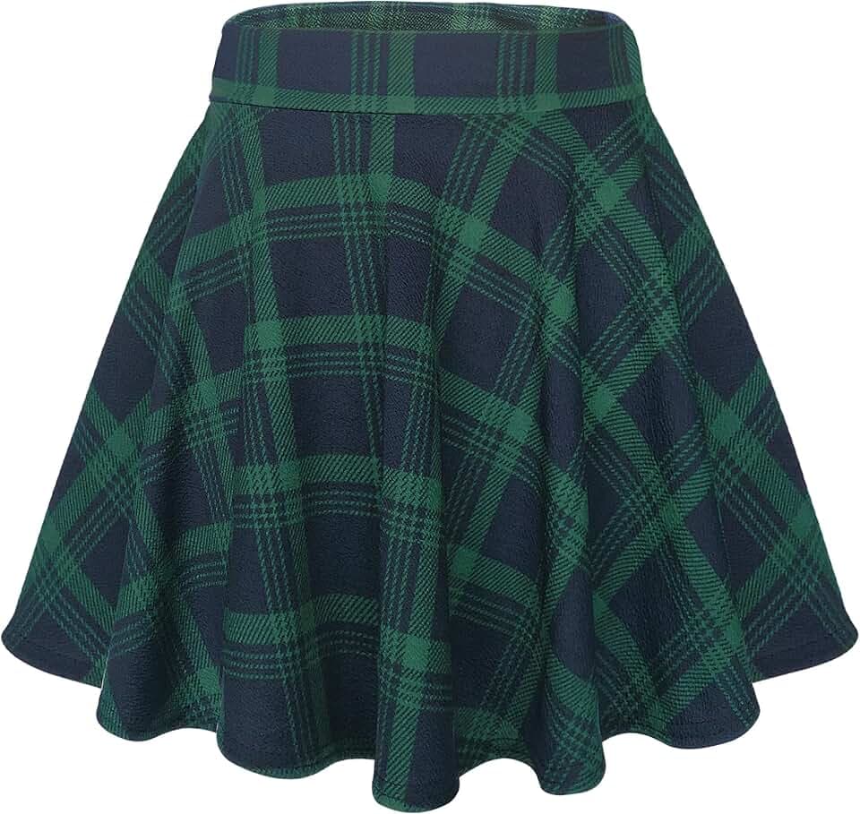 Urban CoCo Women's Basic Versatile Stretchy Flared Casual Mini Skater Skirt
