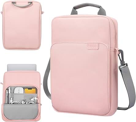 TiMOVO 9-11 Inch Tablet Sleeve Bag Carrying Case with Strap for iPad 11-inch A16 2025, iPad 10th Gen. 10.9", iPad 9th/8th/7th Gen. 10.2", iPad Air 11/5th/4th Gen. 10.9", Galaxy Tab A9 Plus 11", Pink