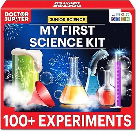 Doctor Jupiter My First Science Kit for Kids Ages 4-5-6-7-8| Birthday Gift Ideas for 4-8-12 Year Old Boys & Girls| Toy Stem Kit with 100+ Experiments| Learning & Educational, Summer Activities