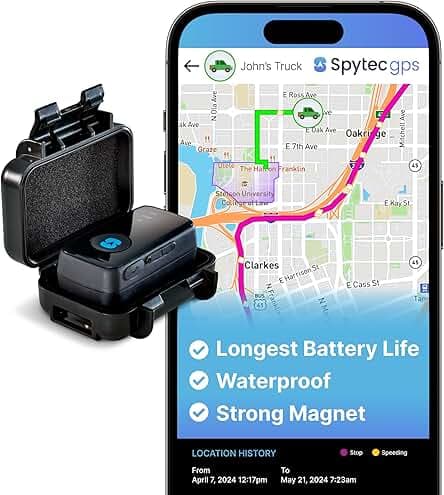 Spytec Smart Mini GPS Tracker | Vehicles, Cars, Trucks, Loved Ones, GPS Tracker Device | Weatherproof Magnetic Case, Unlimited Updates, Real-Time GPS Tracking | USA Made Tech