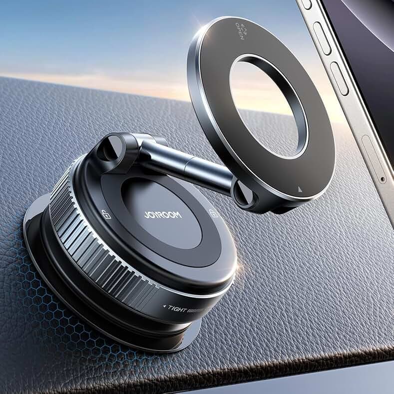 JOYROOM Magsafe Suction Cup Phone Mount, Vacuum Magnetic Phone Holder for Car, 360° Metal Strut Magsafe Car Mount for iPhone 16 Pro Max Plus/iPhone 15 14 13 12 & Android Magsafe Case, Dark Blue