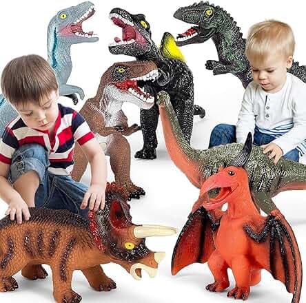 7 Piece Jumbo Dinosaur Toys Big Dinosaur Toy for Boys Realistic Giant Dinosaur Toys for Kids 3-5 - Perfect Dinosaur Gifts for Kids
