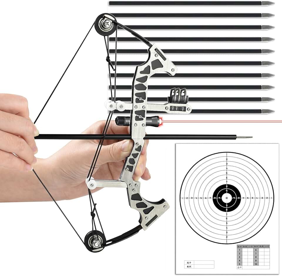 Archery Bow Set Left and Right Hand Compound Bow Hunting Bow Metal Material Catapult RH/LH for Practice Archery