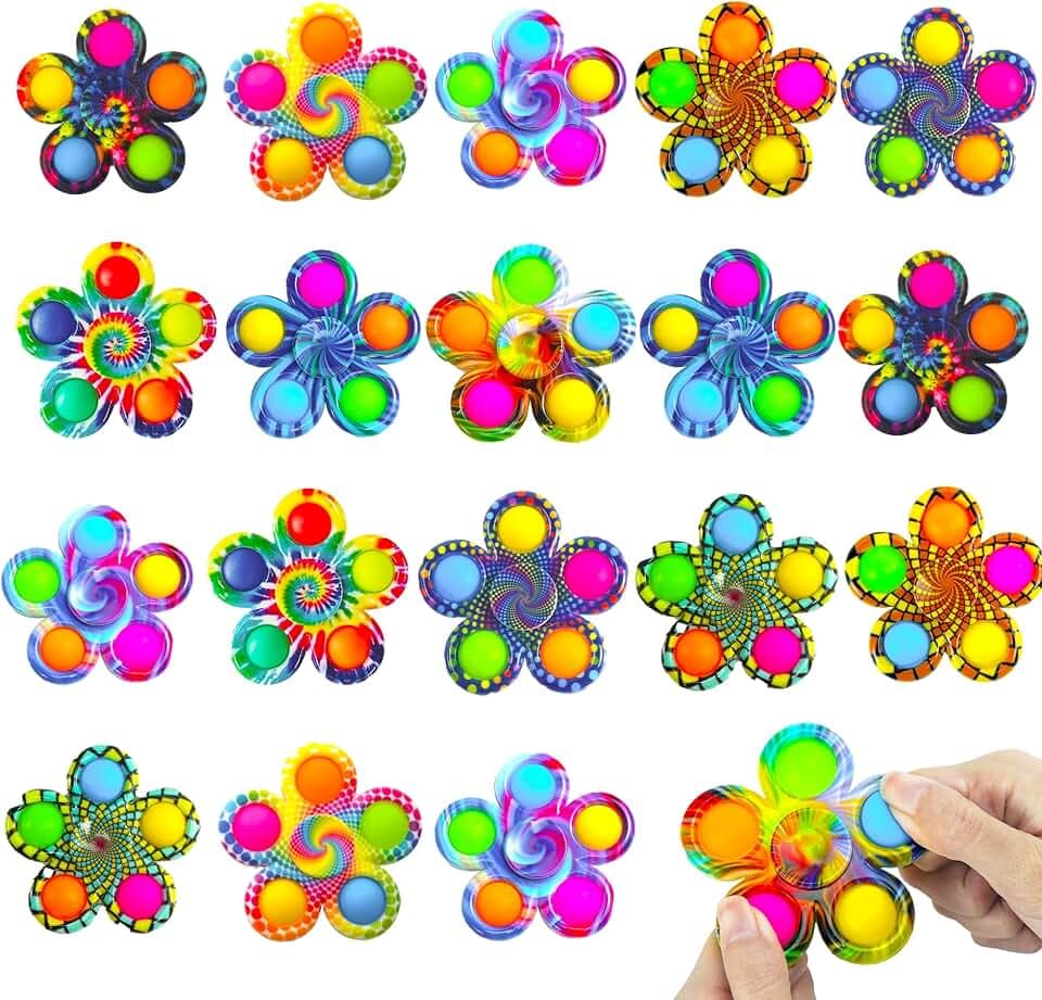 9 PCS Fidget Spinner Toys Bulk for Kids, Pop Fidget Toy Party Favor Travel Activities Anxiety Stress Relief Toy, ADHD Autism Product Stocking Stuffer for Teen Adults Birthday Gift Classroom Prize