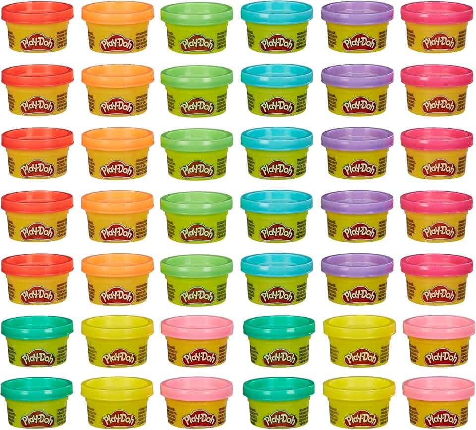 Play Doh Bulk Handout 42-Pack of 1-Ounce Modeling Compound Cans, Non Candy Halloween Handout Toys & Party Favors, Kids Arts & Crafts, Preschool Toys, Ages 2+ (Amazon Exclusive)