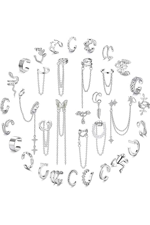 Florideco Ear Cuff Earrings Set for Women Adjustable Fake Earring Cuffs Non Piercing Earring Set Ear Jewelry Set