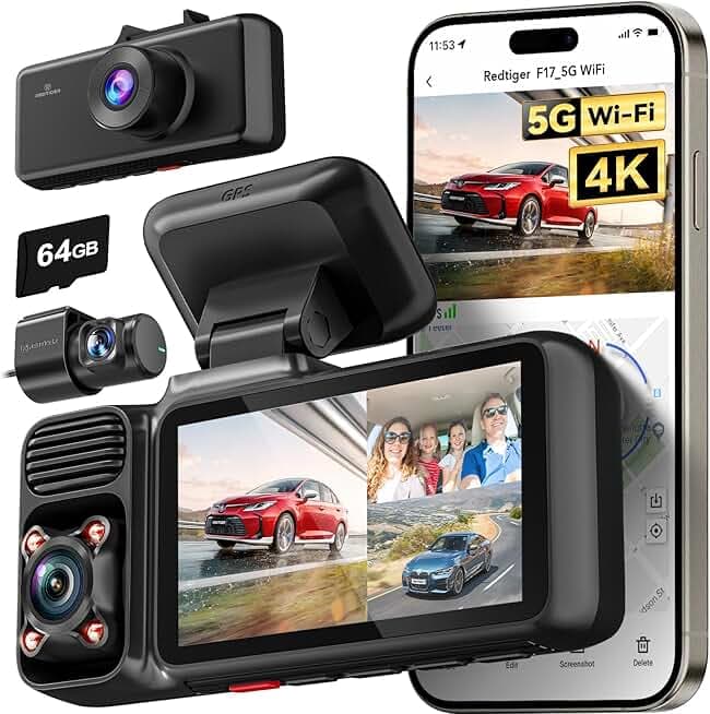 REDTIGER F17 4K 3 Channel Dash Cam
