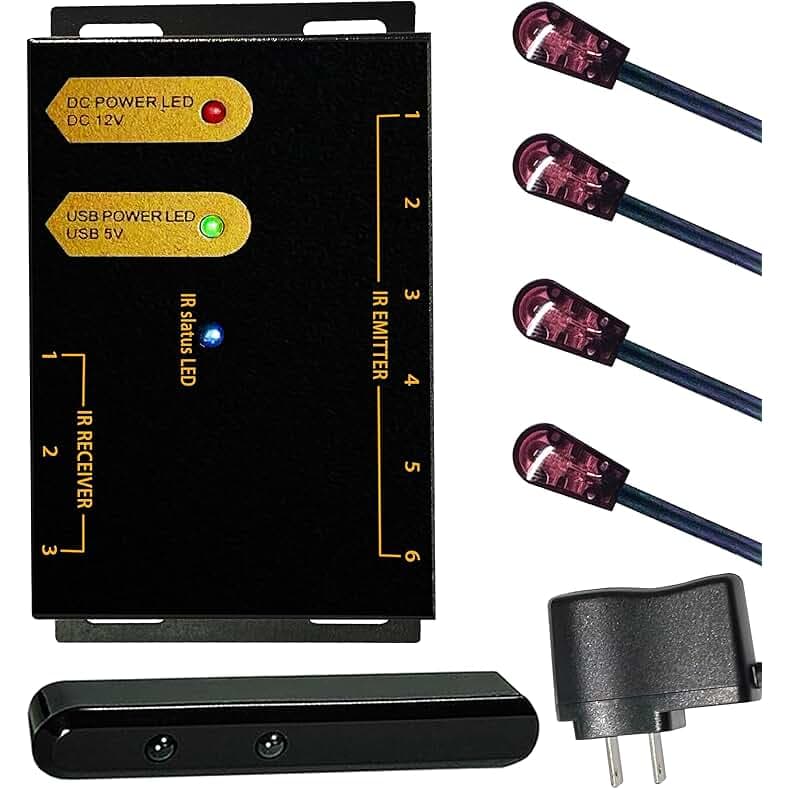IR Repeater Kit, ir Repeater System，IR Remote Control Extender .Supports up to 100 feet， Dual Sensors Receiver