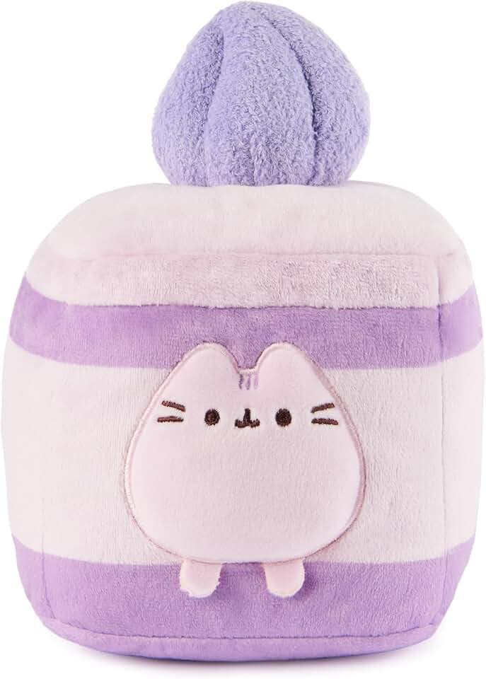 GUND Pusheen Lavender Spongecake Plush, Squishy Toy, Collectible Plush Toy, Dessert Plush, Cat Stuffed Animal for Ages 8 and Up, Purple, 6”